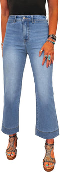 Wide Leg Jeans for Women High Waisted Flare Ankle Stretchy Denim