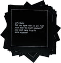 Five Star Napkins Inspirational Quotes Black Cotton Cocktail Napkins