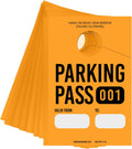 MESS Parking Permit Hang Tag 001-500 Numbered - 3x5 Orange