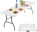 8FT Folding Table Heavy Duty Foldable Table - Portable Utility Table