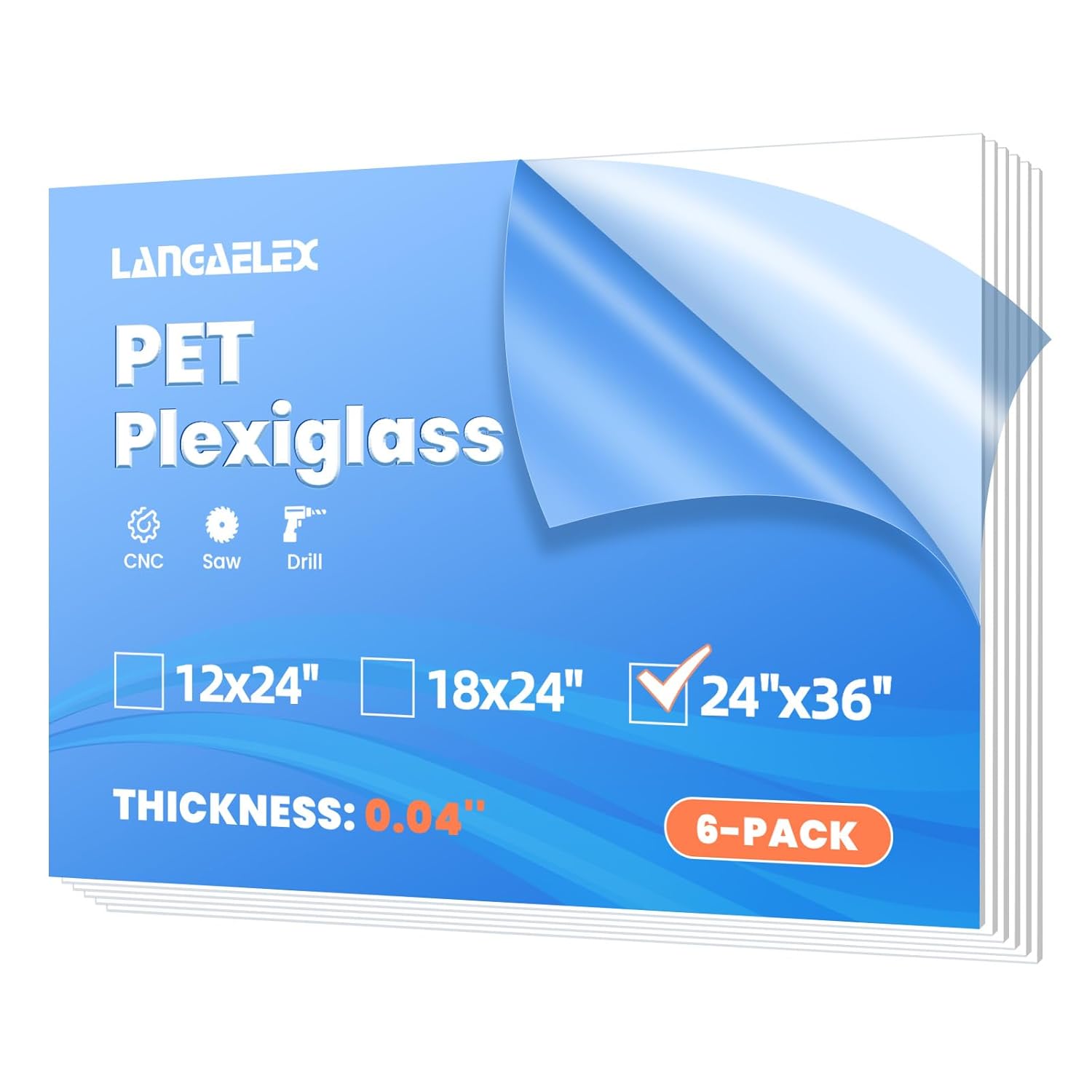 6 Pack of Clear Plastic Sheets for DIY and Crafts Projects
