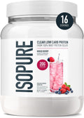 Isopure Clear Whey Isolate Protein Powder Mixed Berry - Clear, Low