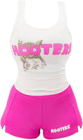 Hooters Girl Iconic Waitress Outfit with Tank Top and Shorts Set