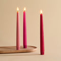 LampLust Battery Operated Candles 9 in 3 Pack - Realistic Pink Glow