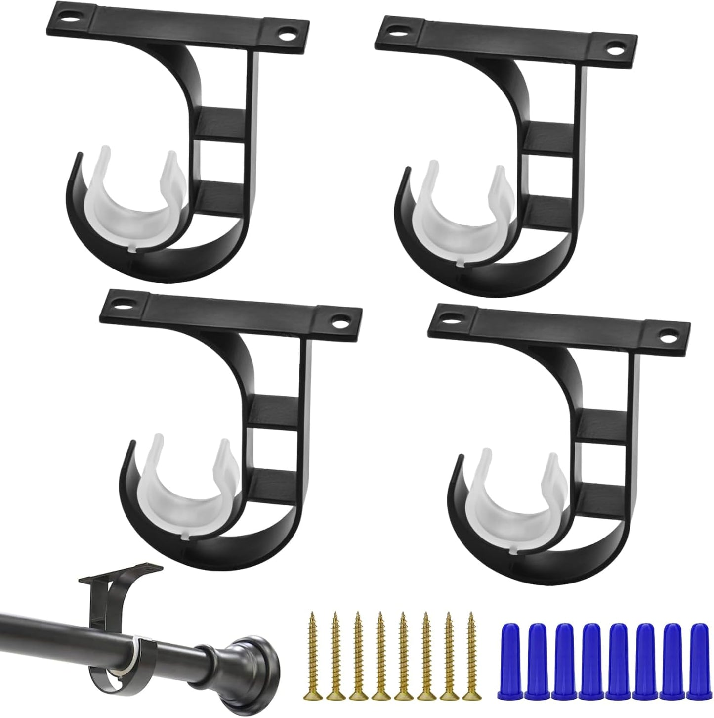 Heavy Duty Ceiling Mount Curtain Rod Bracket Set