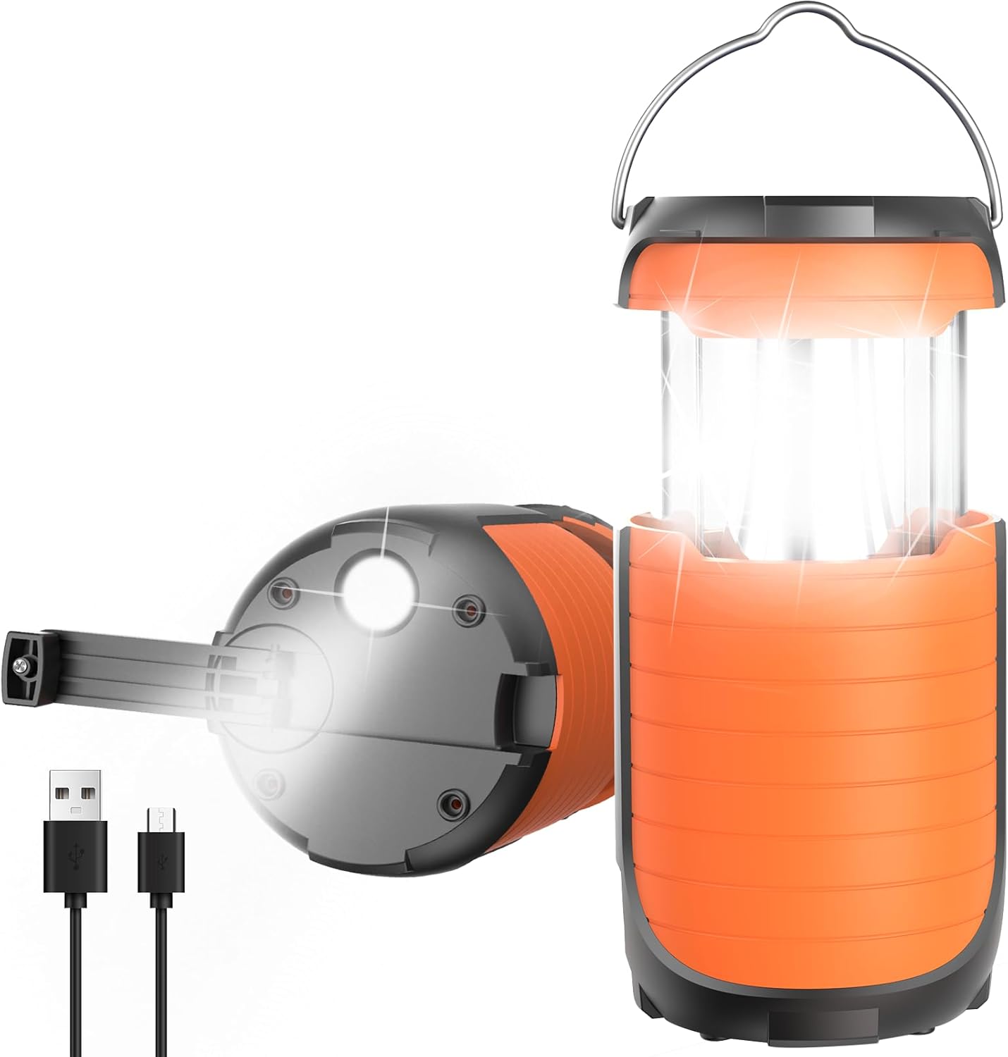 5000mAh Solar Camping Lantern: Long Battery Life, 2 Modes, USB Charging