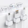 Cord Holder Magnetic Cable Clips 6 Pack - Clear White Organizer