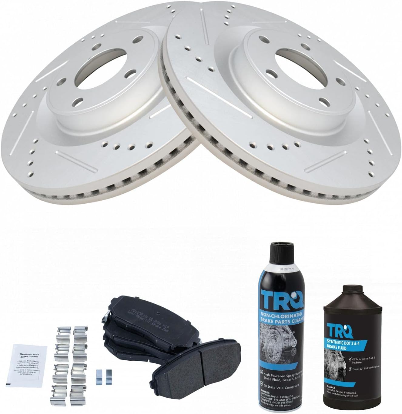 TRQ Front Performance Brake Pad & Rotor Kit for Ford Edge