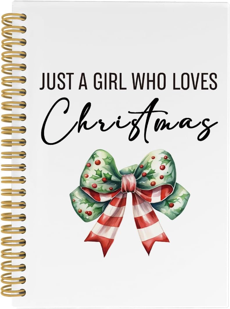 Coquette Christmas Spiral Notebook for Festive Notes