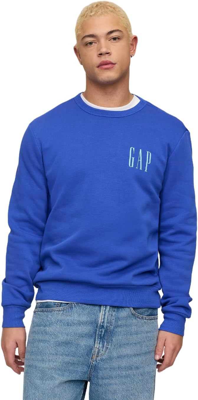 GAP mens Logo Fleece Crew Sweatshirt for Ultimate Comfort