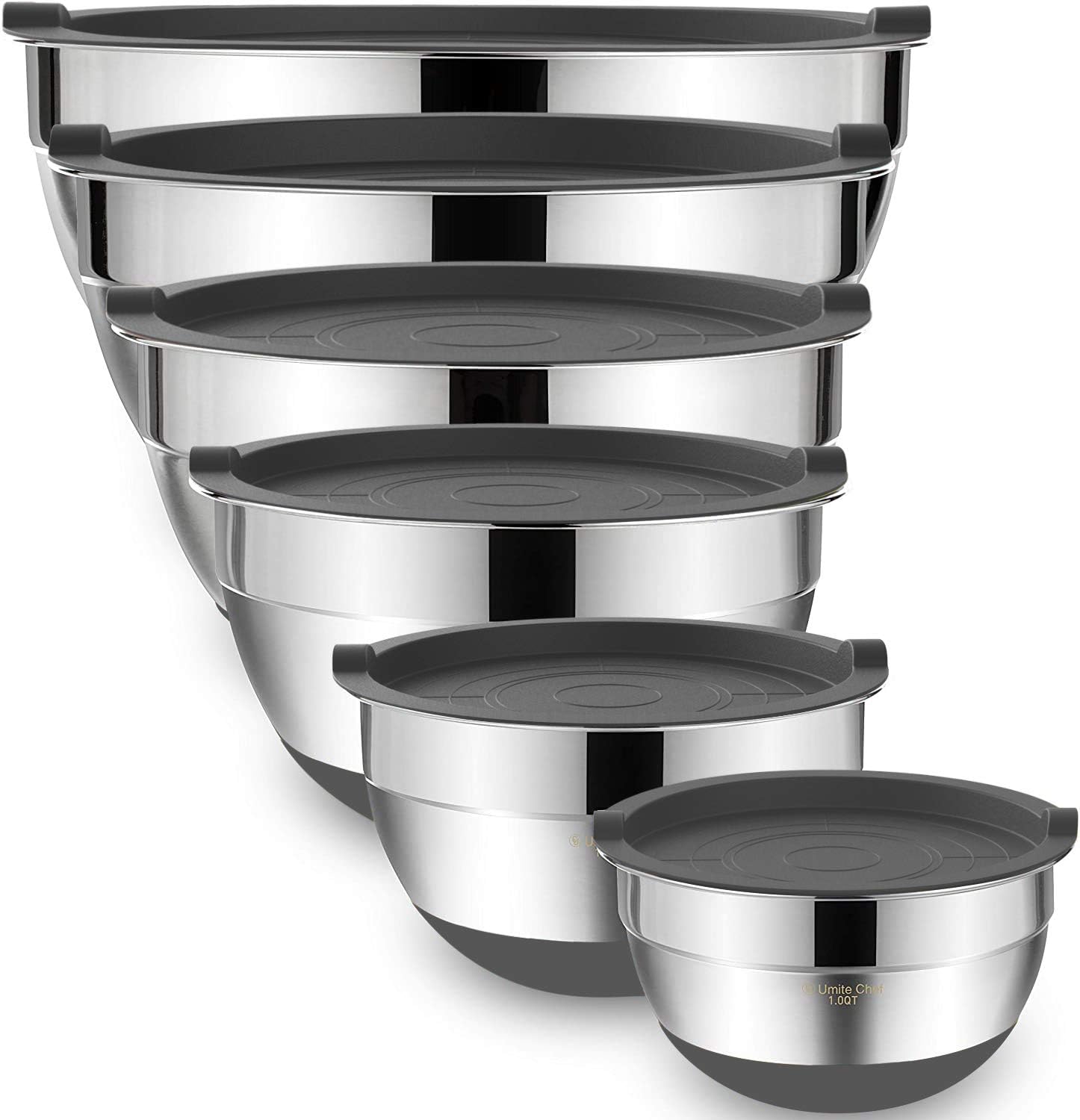 Umite Chef Mixing Bowls Set with Airtight Lids for Kitchen Use