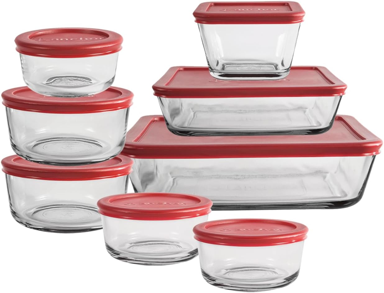 Anchor Hocking 16 Piece Glass Storage Containers with Lids Review