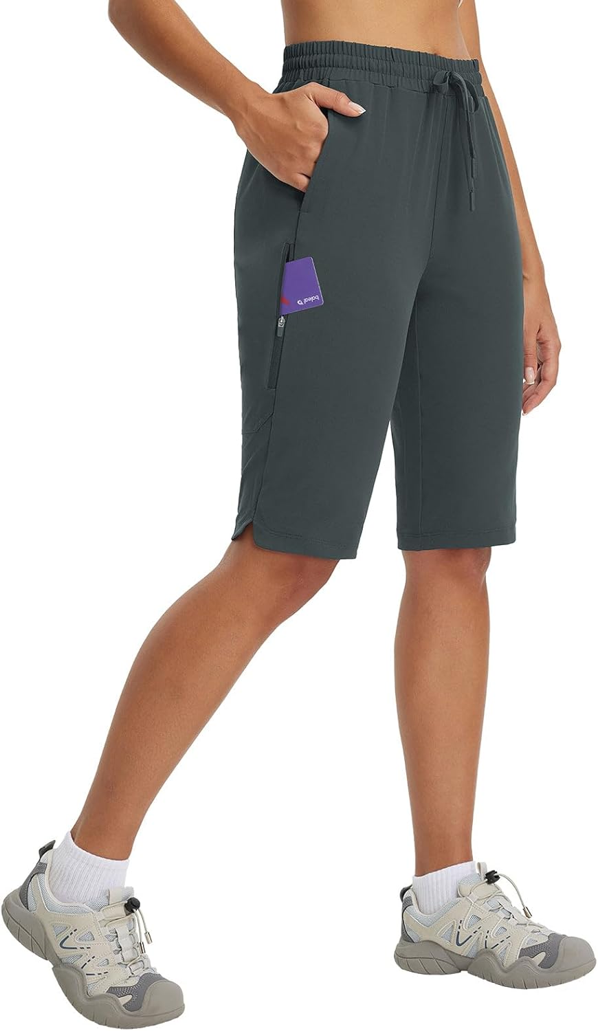 Baleaf Women's 13ft' Knee Length Hiking Shorts for Comfort