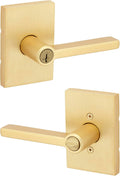Satin Brass Halifax Entry Door Handle with SmartKey Security