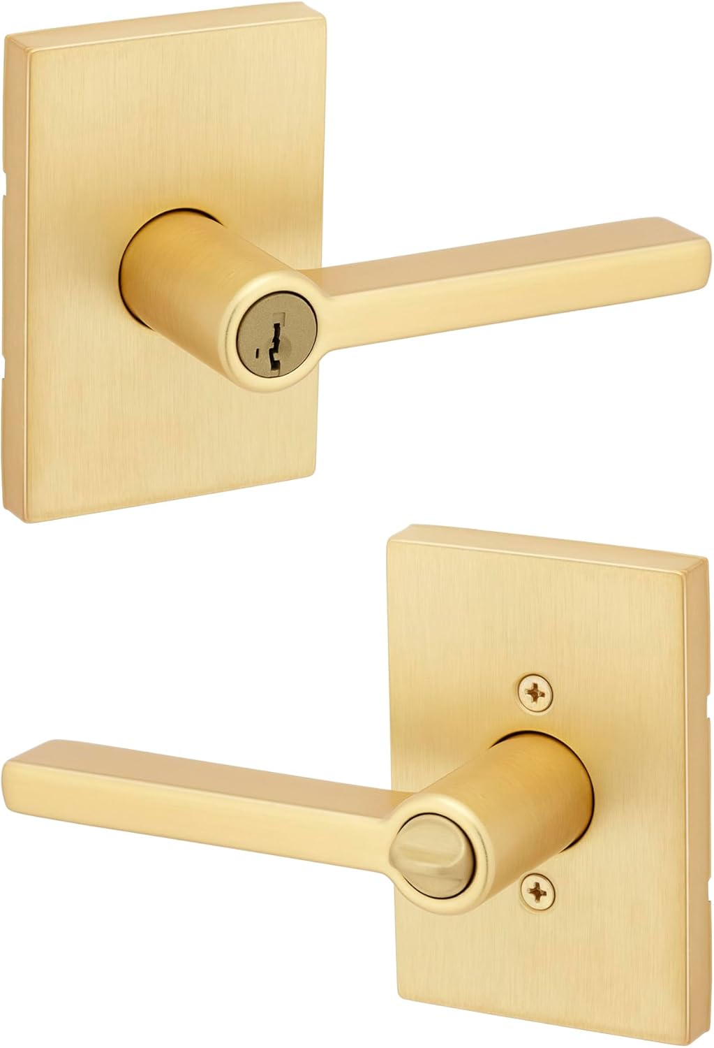 Kwikset Halifax Entry Door Handle with Lock and Key for Security