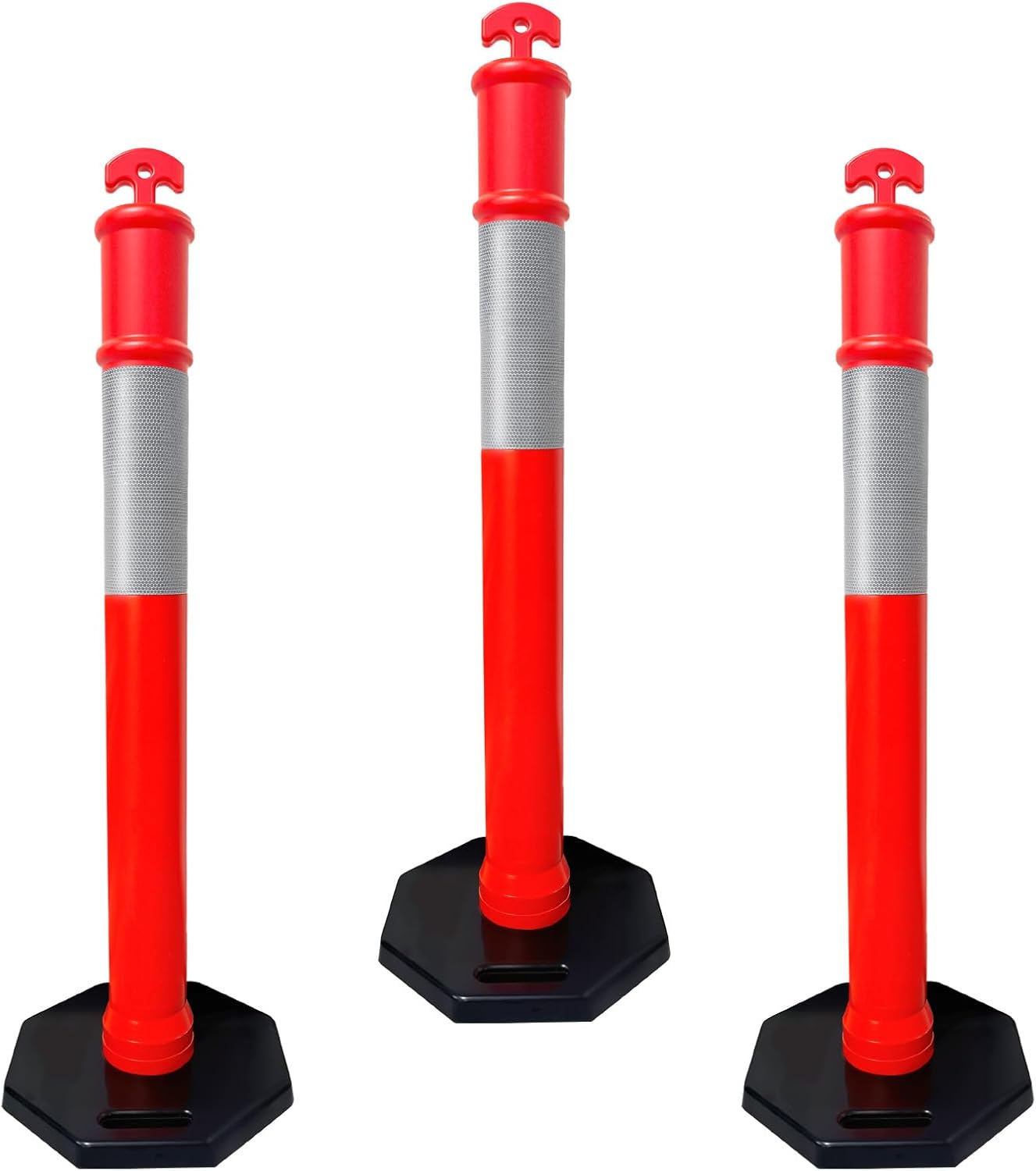 CJ Safety 44in Tall Delineator Post Barrier Cones for Traffic Control