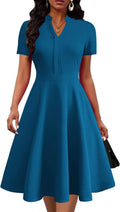 Mokayee Womens Summer V Neck Fit and Flare Dress (Style MLVT)