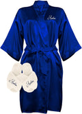 Custom Women Satin Robes with Slippers Gift Set (Style 4VX3)