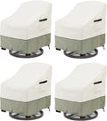 Patio Swivel Chair Cover 4 Pack Beige - Waterproof Heavy Duty Fit