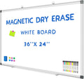 Grtard Large White Board Dry Erase 36 in x 24 in - Magnetic Wall Board