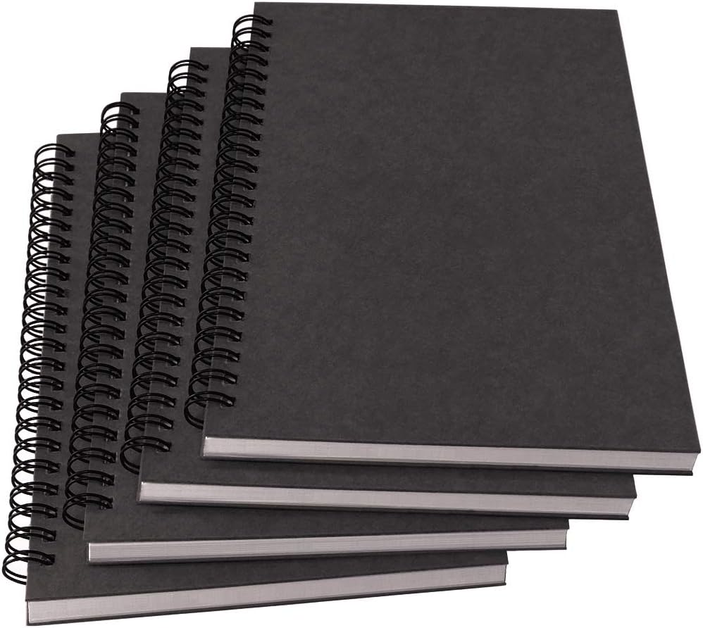 YUREE A5 Spiral Journal 100gsm Thick Paper, 4 Pack