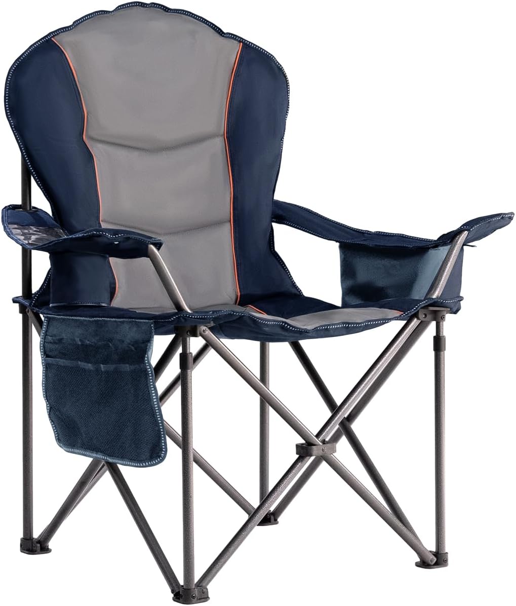 Oversized Camping Chair Heavy Duty 500LBS with Cooler Bag