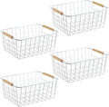 Kitchen Wire Baskets Farmhouse Decor Metal Food Storage Organizer - 4