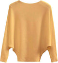 GABERLY Boat Neck Batwing Sleeves Oversized Sweater for Women
