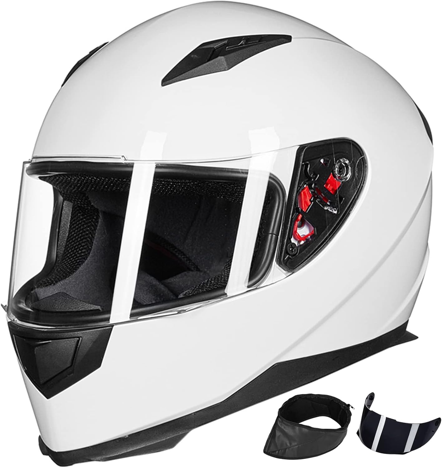 ILM Full Face Motorcycle Helmet with Removable Neck Scarf
