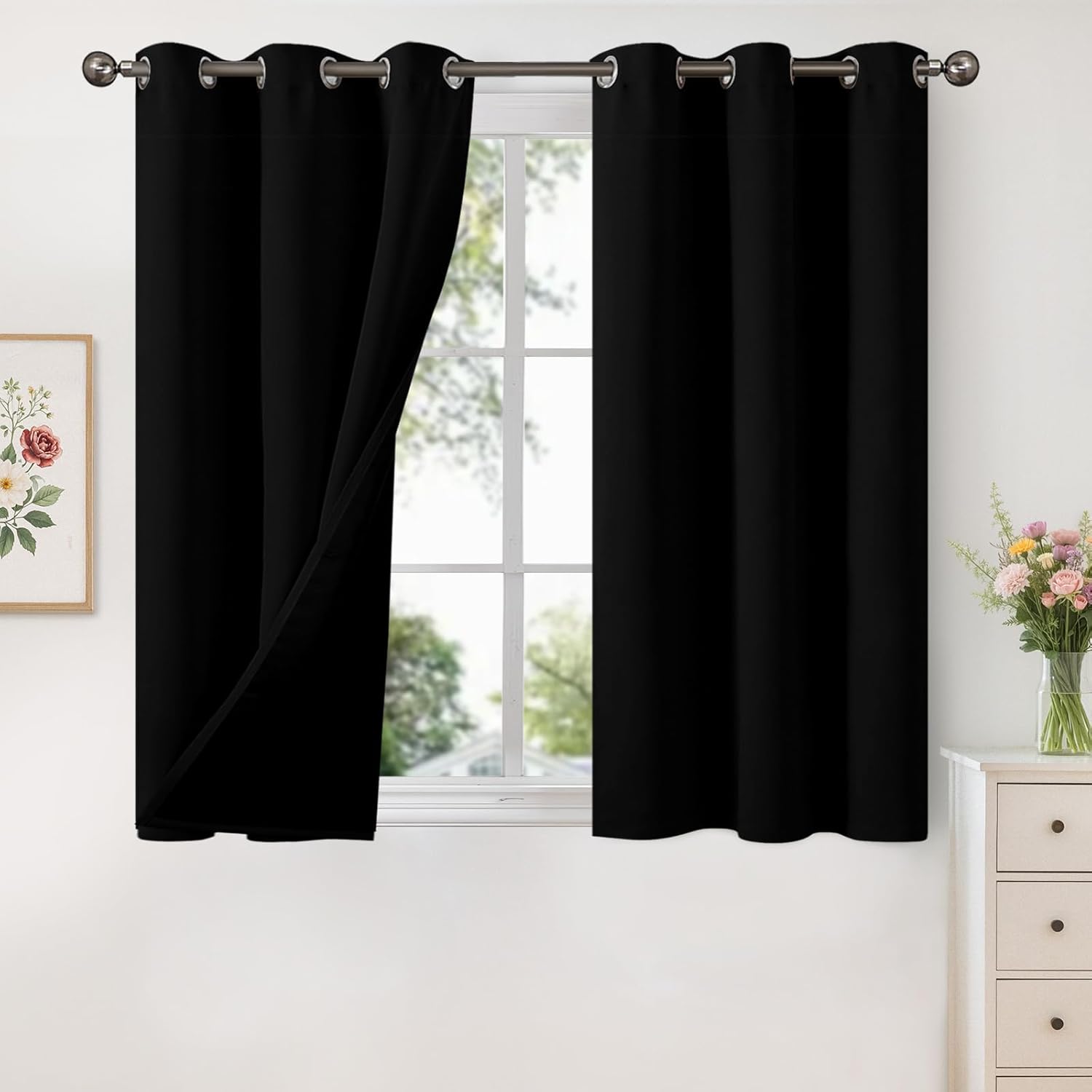 YoungsTex Thermal Blackout Curtains for Bedroom - 48 Inch Panels