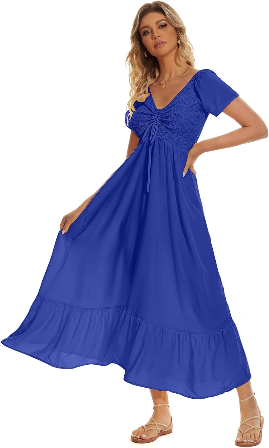 Women's Summer Floral Maxi Dress for Beach and Parties
