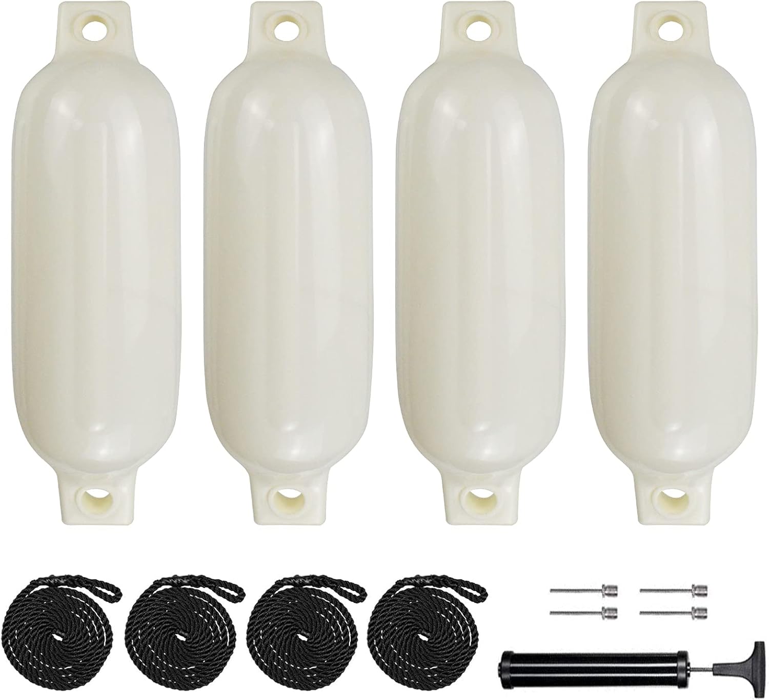 Inflatable Ribbed Marine Boat Fenders 4 Pack for Docking