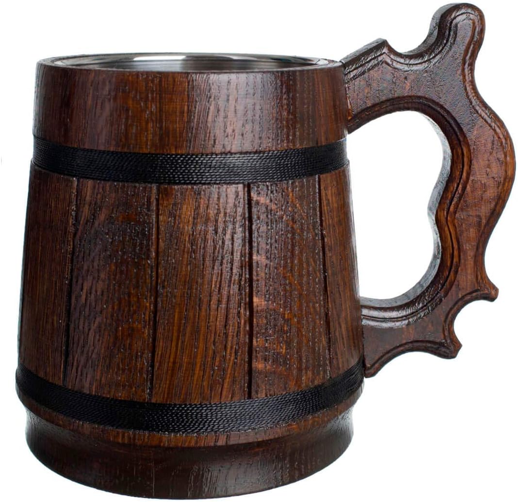 Handmade Oak Beer Mug 20 OZ - Perfect Gift for Beer Lovers