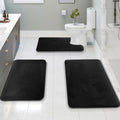 Clara Clark 3 Piece Bathroom Rugs Set - Velvet Memory Foam Mats