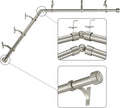 Brushed Nickel Corner Window Curtain Rods with Aluminum End Caps - Bay