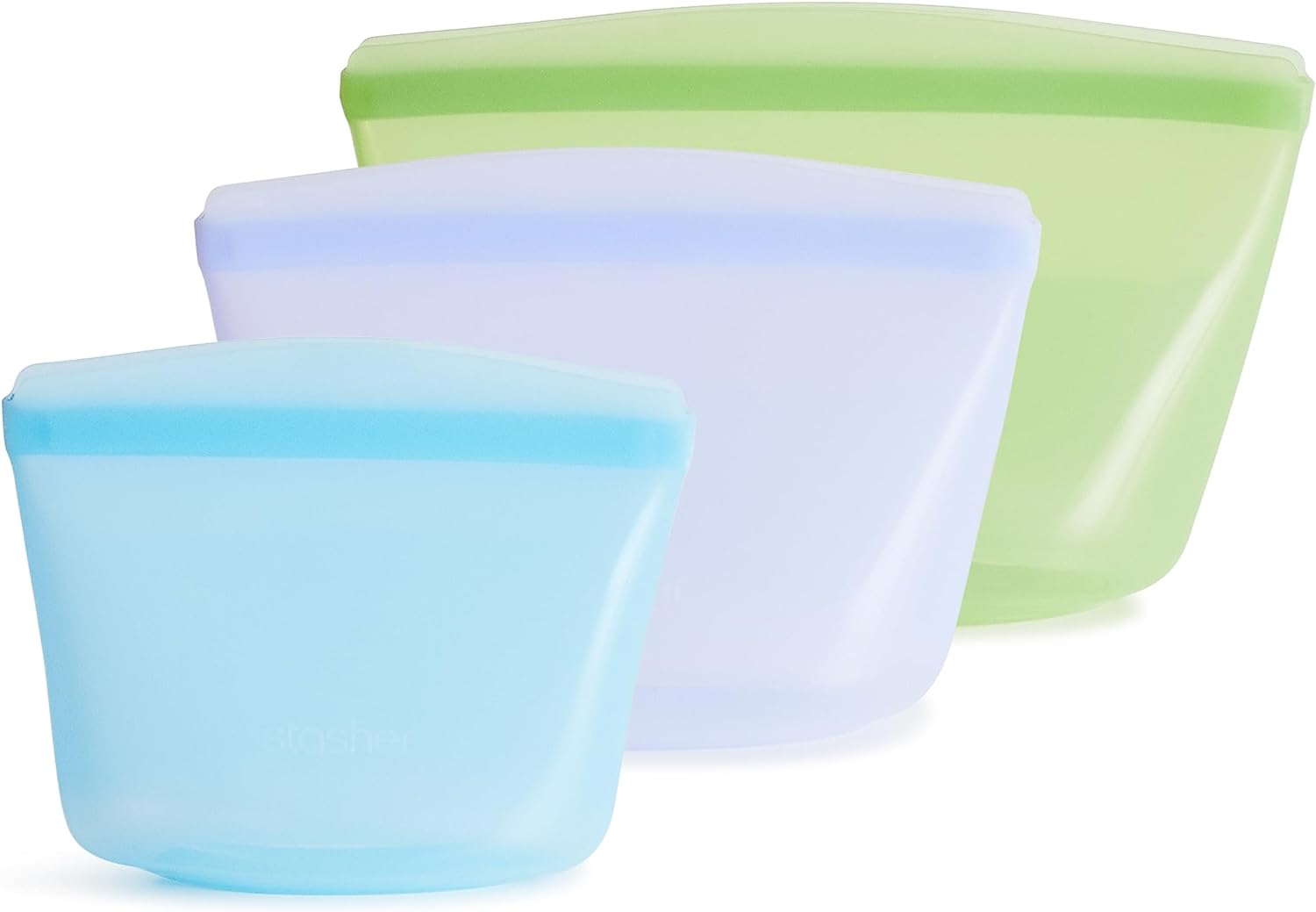 Stasher Premium Silicone Reusable Food Storage Bags, 3-Pack