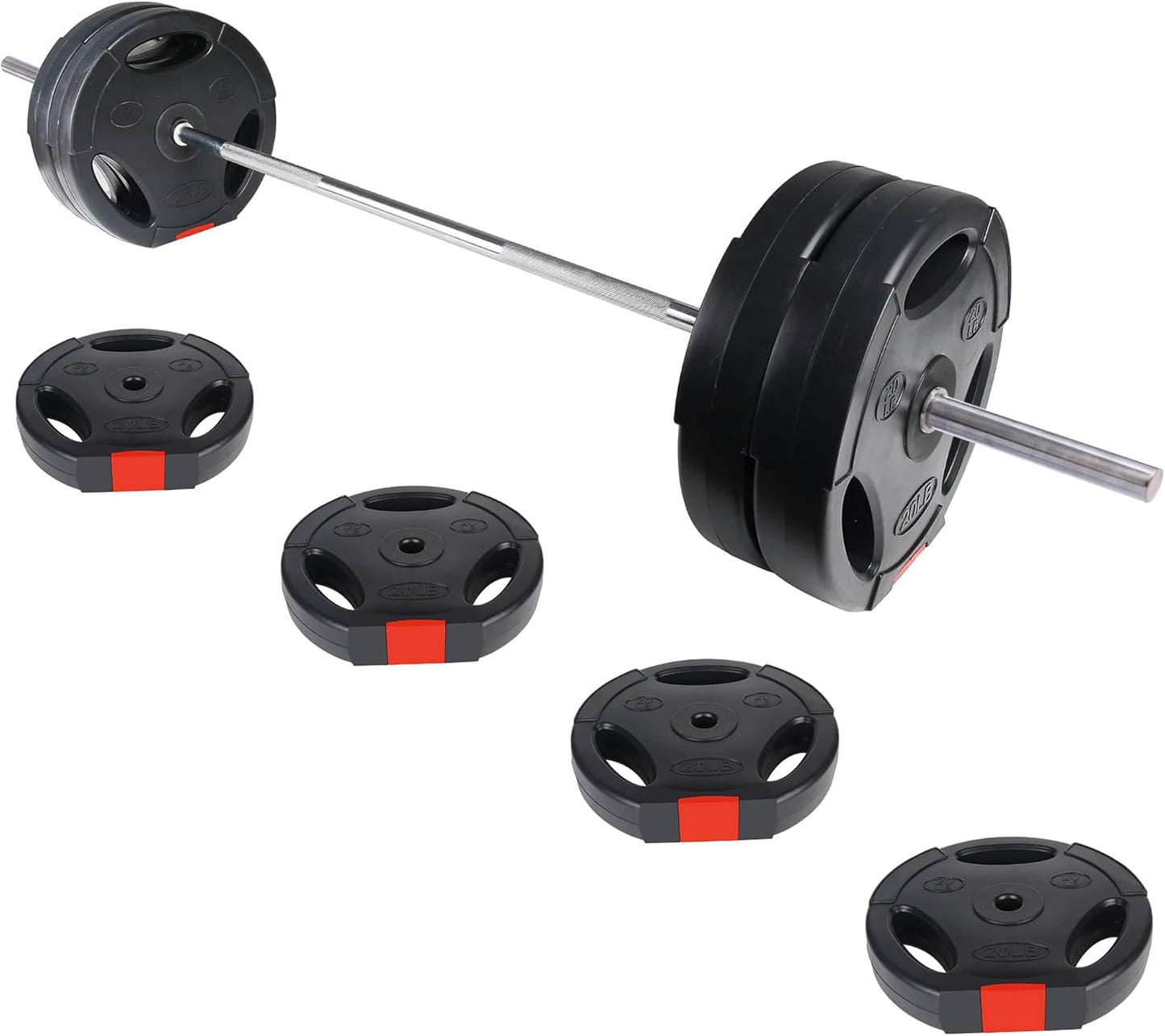 Vinyl Standard 1-Inch Plate Weight Plate Set for Strength Training