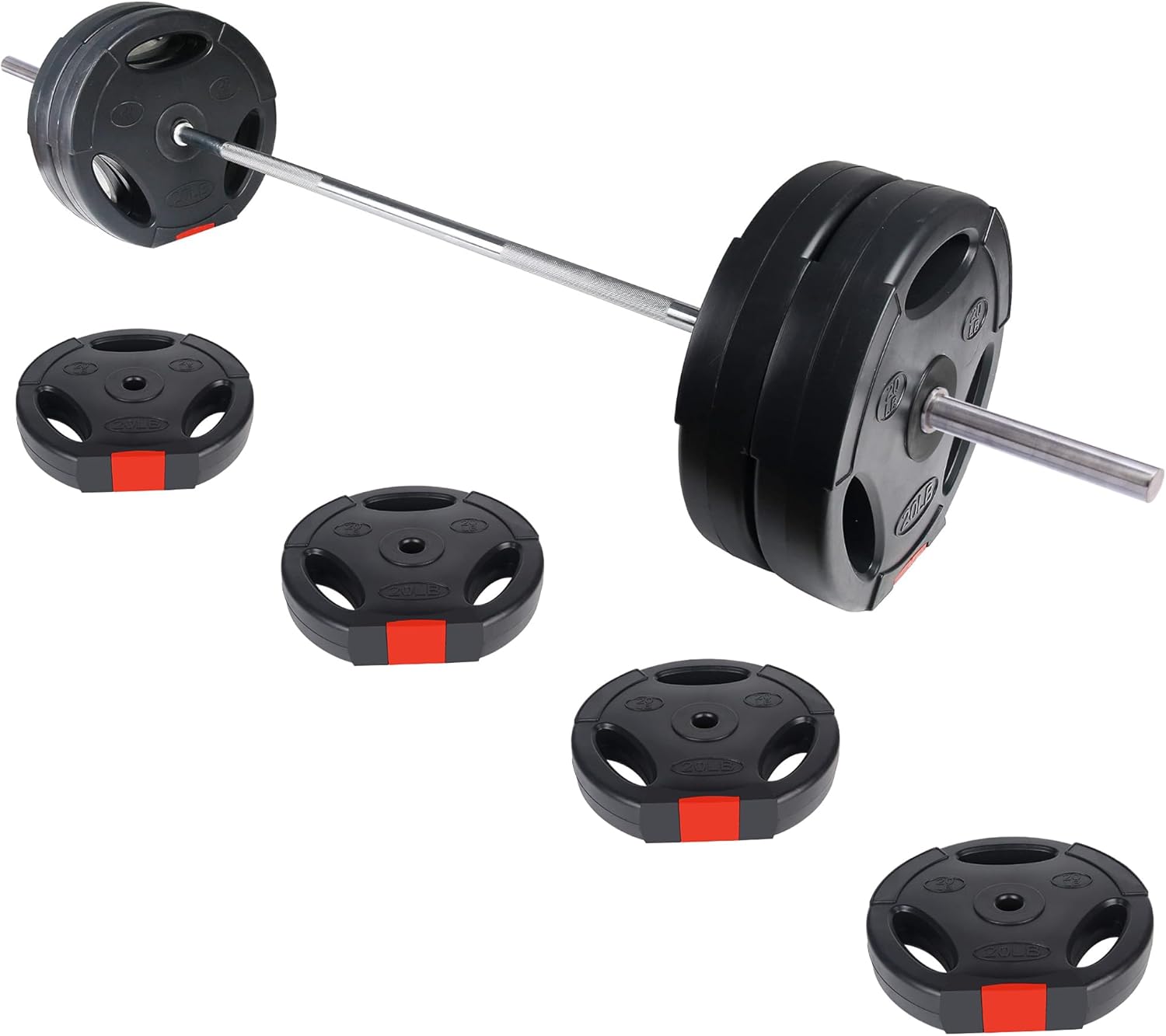 Vinyl Standard 1-Inch Plate Weight Plate Set for Strength Training