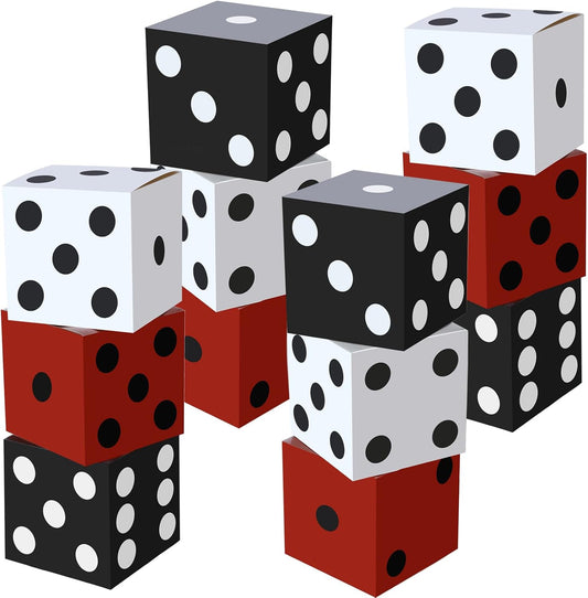 12 Pcs Large Casino Dice Boxes for Themed Party Decorations