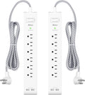Mifaso 2 Pack Power Strip: 12FT Surge Protector with 6 Outlets & 2 USB Ports