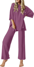 Ekouaer Lounge Sets for Women Short Sleeve Tops and Long (Style 3RR8)