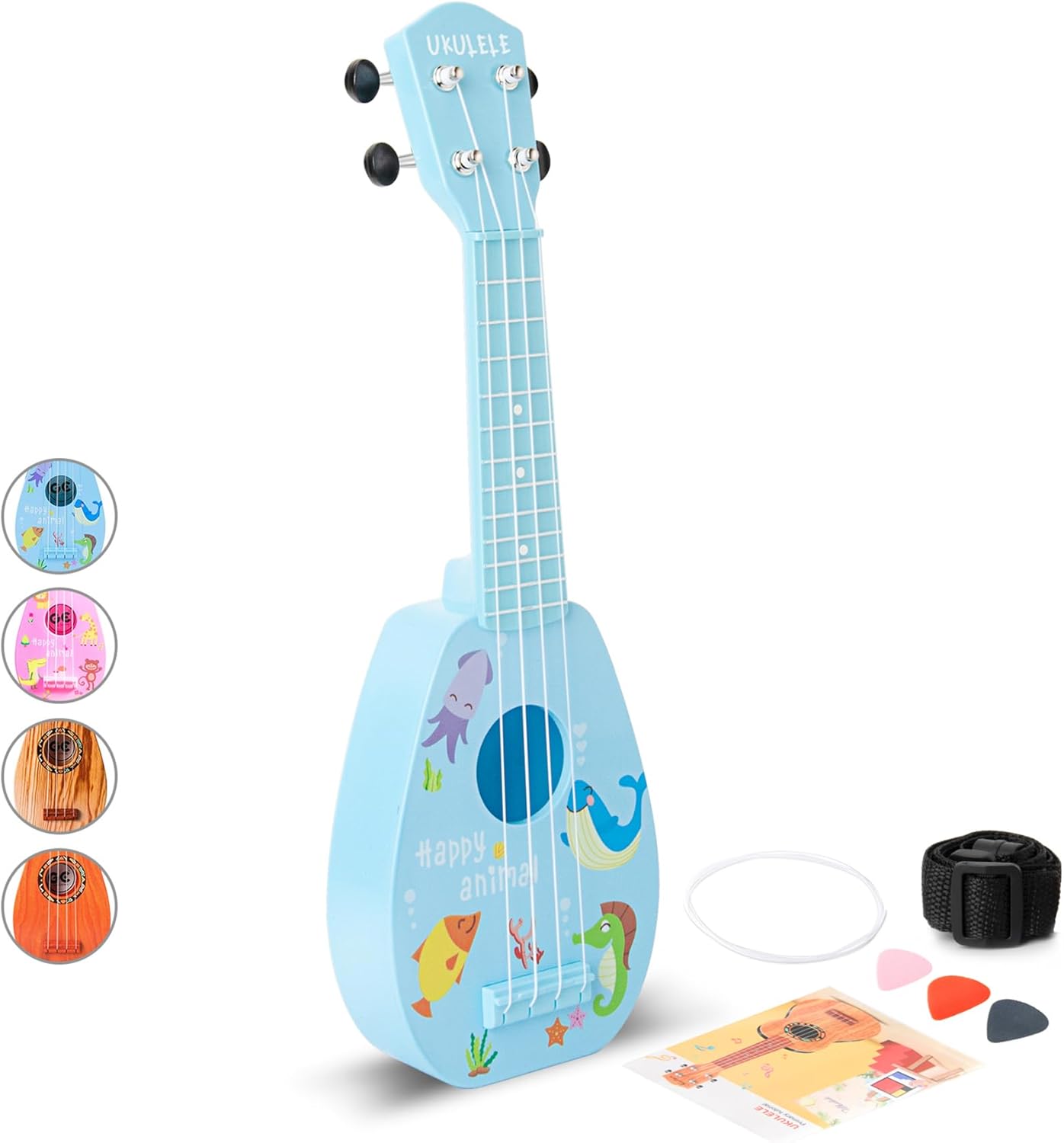 Mini Kids Toy Guitar - 4-String Ukulele, Keep Tones, Educational