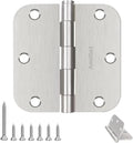 Door Hinges Brushed Nickel 48 Pack 3.5 in Rounded Corners - Durable
