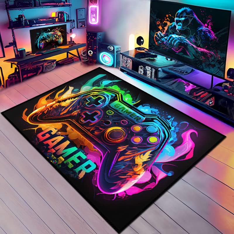 Controller Design Gamer Rug - Level Up Your Game Room!