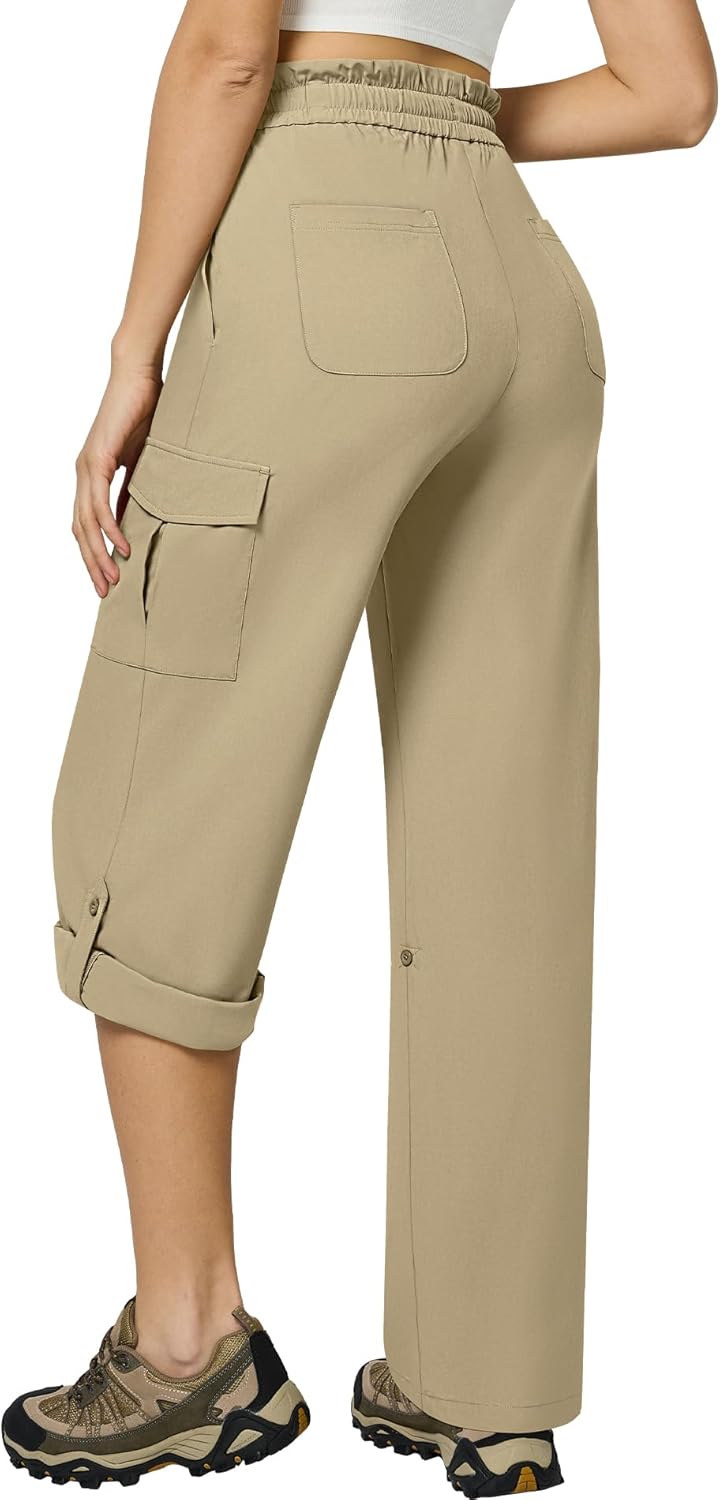 Casei Women's Cargo Capris Quick Dry Lightweight Pants for Hiking