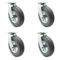 8 Inch Swivel Pneumatic Casters Set of 4 for Heavy Duty Use