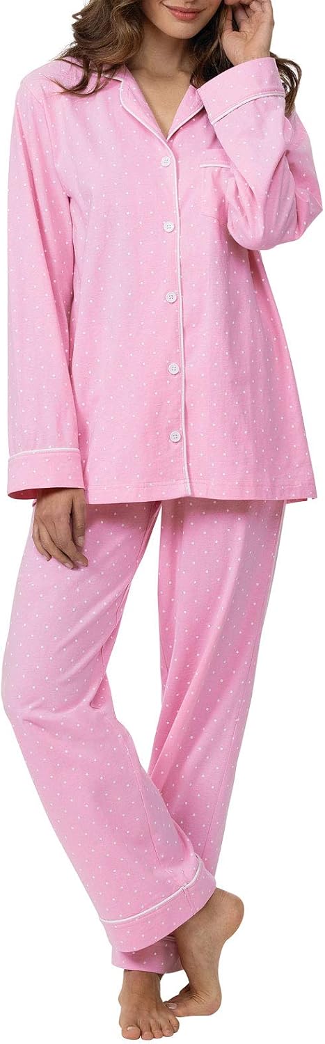 PajamaGram Pajama Set for Women - Cozy Cotton Jersey PJs