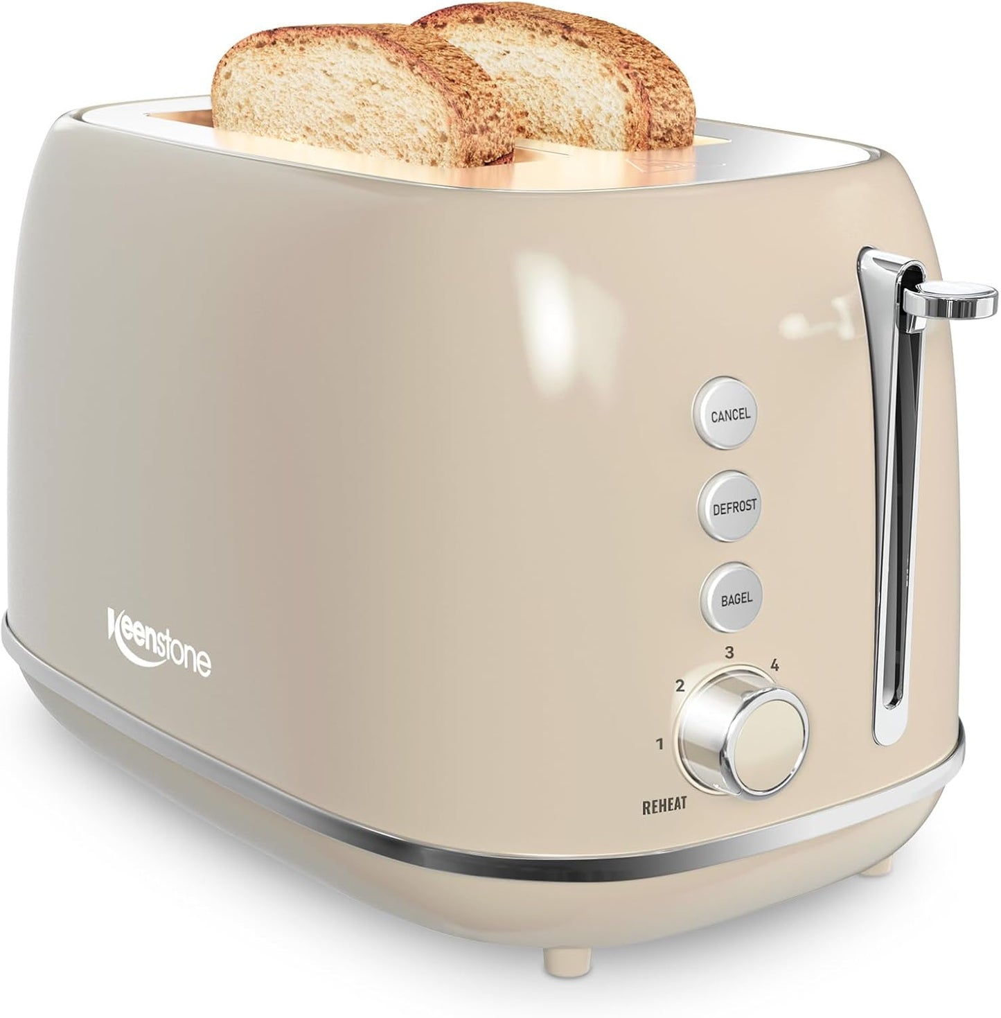 2 Slice Stainless Steel Toaster with 6 Shade Settings and More