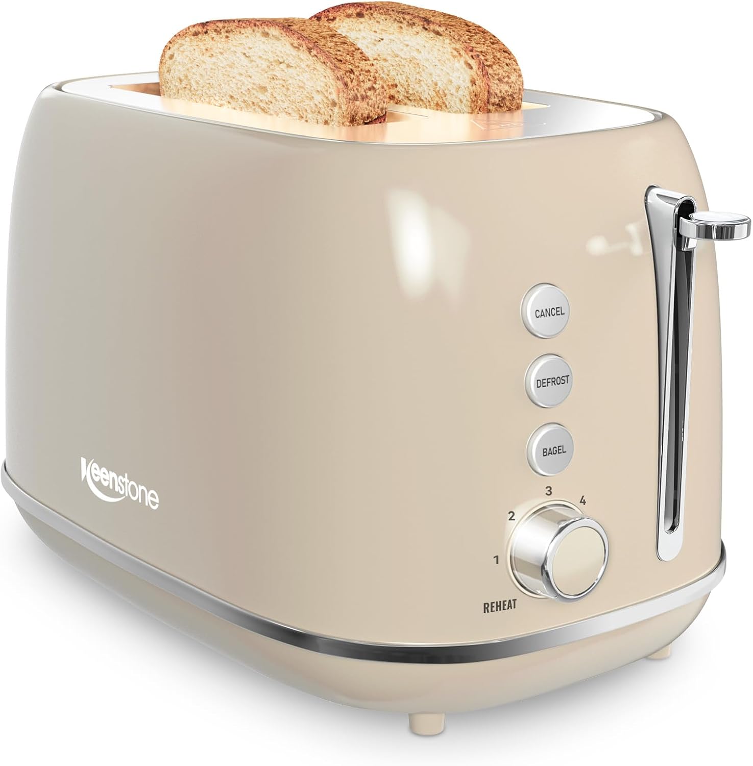2 Slice Stainless Steel Toaster with 6 Shade Settings and More
