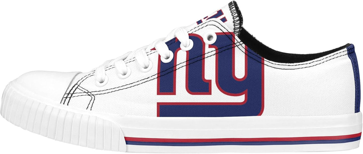 FOCO Women's NFL Team Big Logo Low Top White Canvas Sneakers